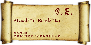 Vladár Renáta névjegykártya